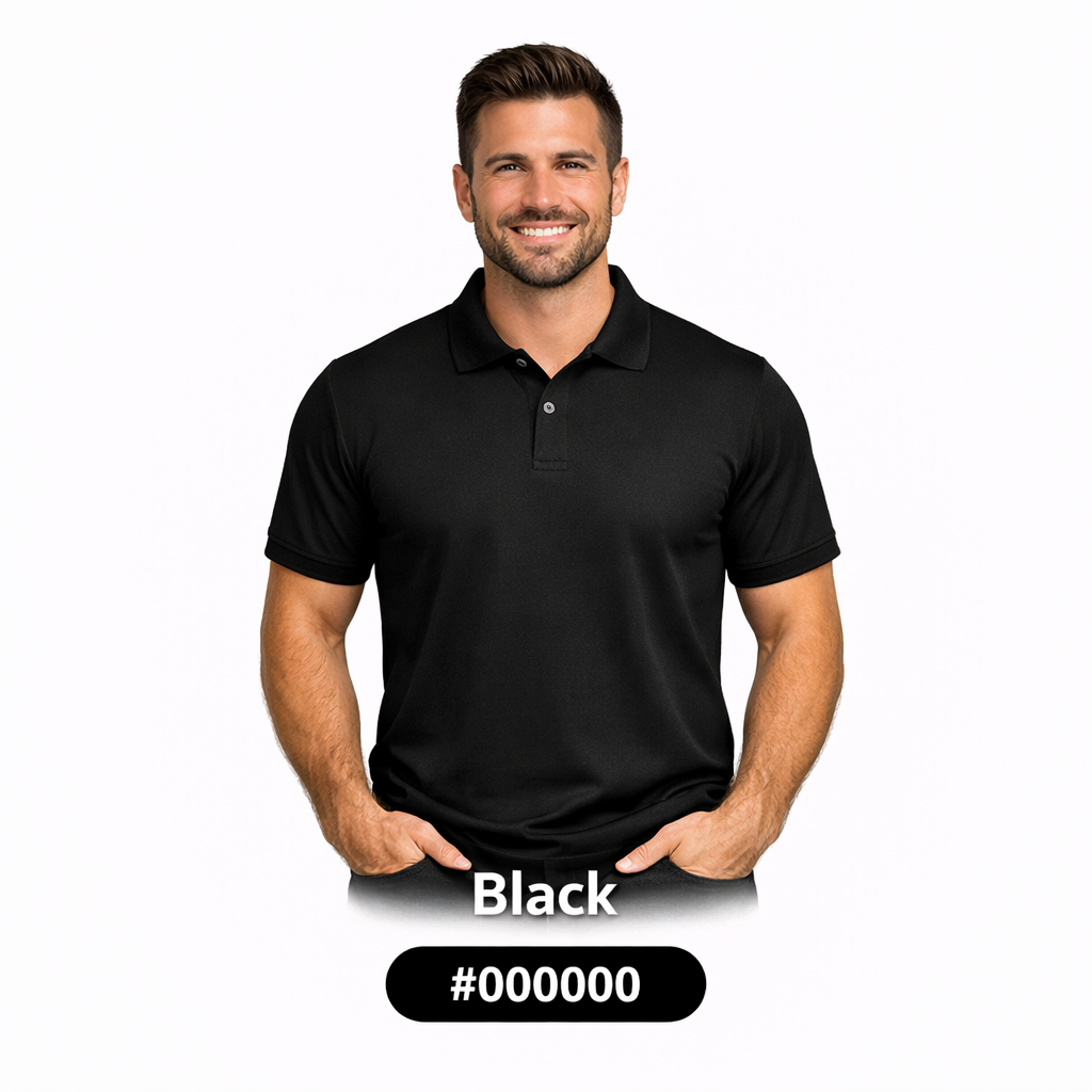 Honeycomb Matty Polo T-Shirt black Honeycomb Matty Polo T-Shirt - Image 1